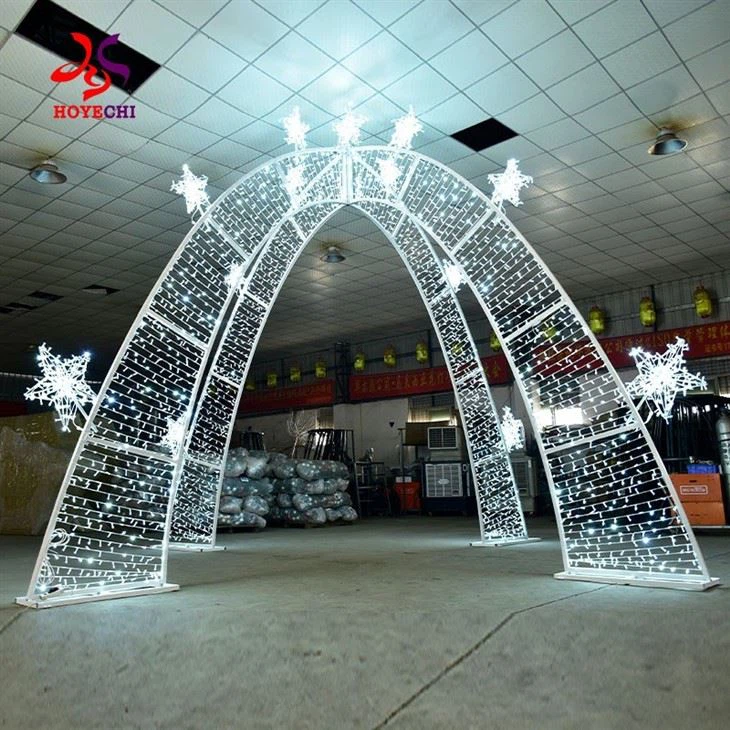 HOYECHI LED 4m Winter Festive Arch Door Sculpture Motif Light For Street Decor