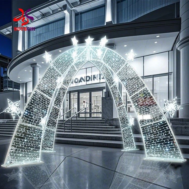 HOYECHI LED 4m Winter Festive Arch Door Sculpture Motif Light For Street Decor