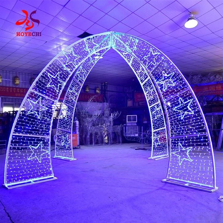 HOYECHI LED 4m Winter Festive Arch Door Sculpture Motif Light For Street Decor